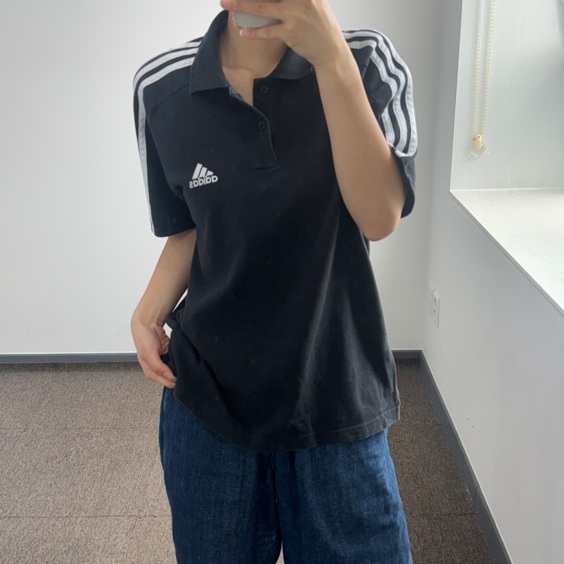 Adidas 아디다스 트랙탑 블랙 카라 반팔  상품이미지1