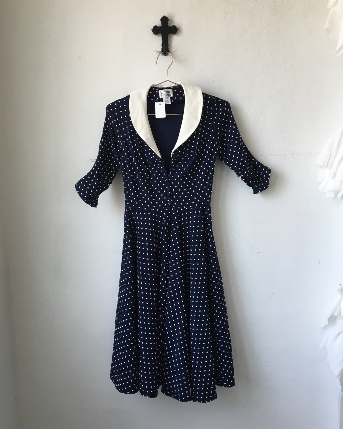 Dot pattern button up dress 상품이미지2
