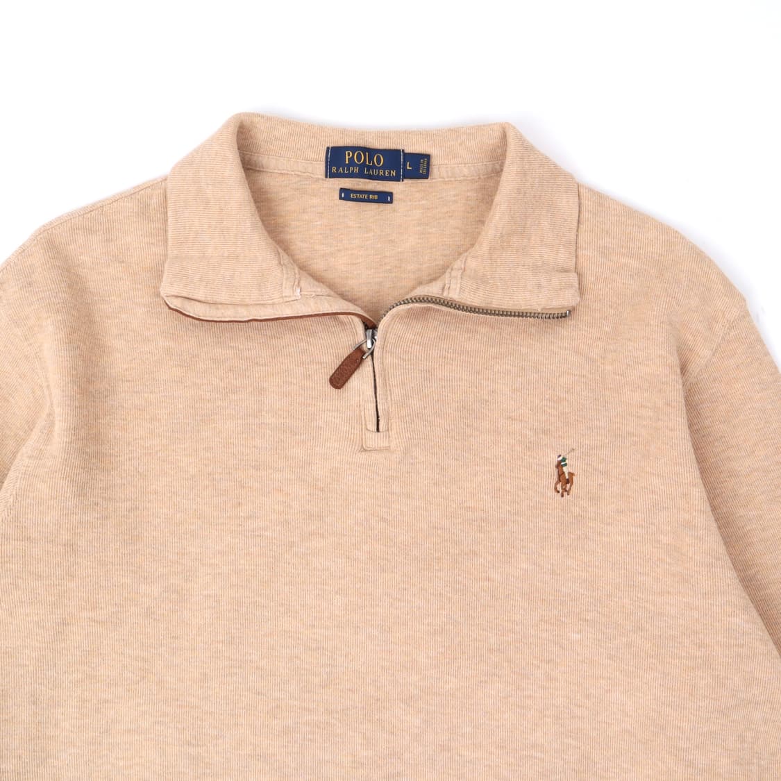 폴로 랄프로렌 베이지 하프집업 에스테이트 리브 니트 상품이미지2
