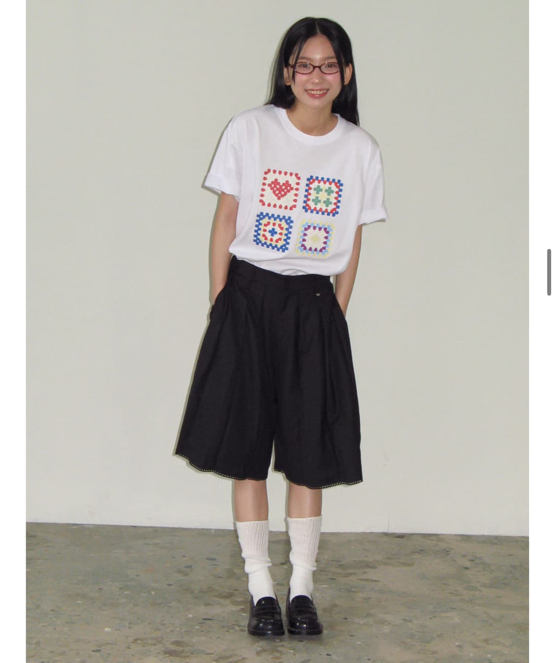 새상품) 론론 팬던트 레이스 플리스 와이드팬츠 블랙 상품이미지2