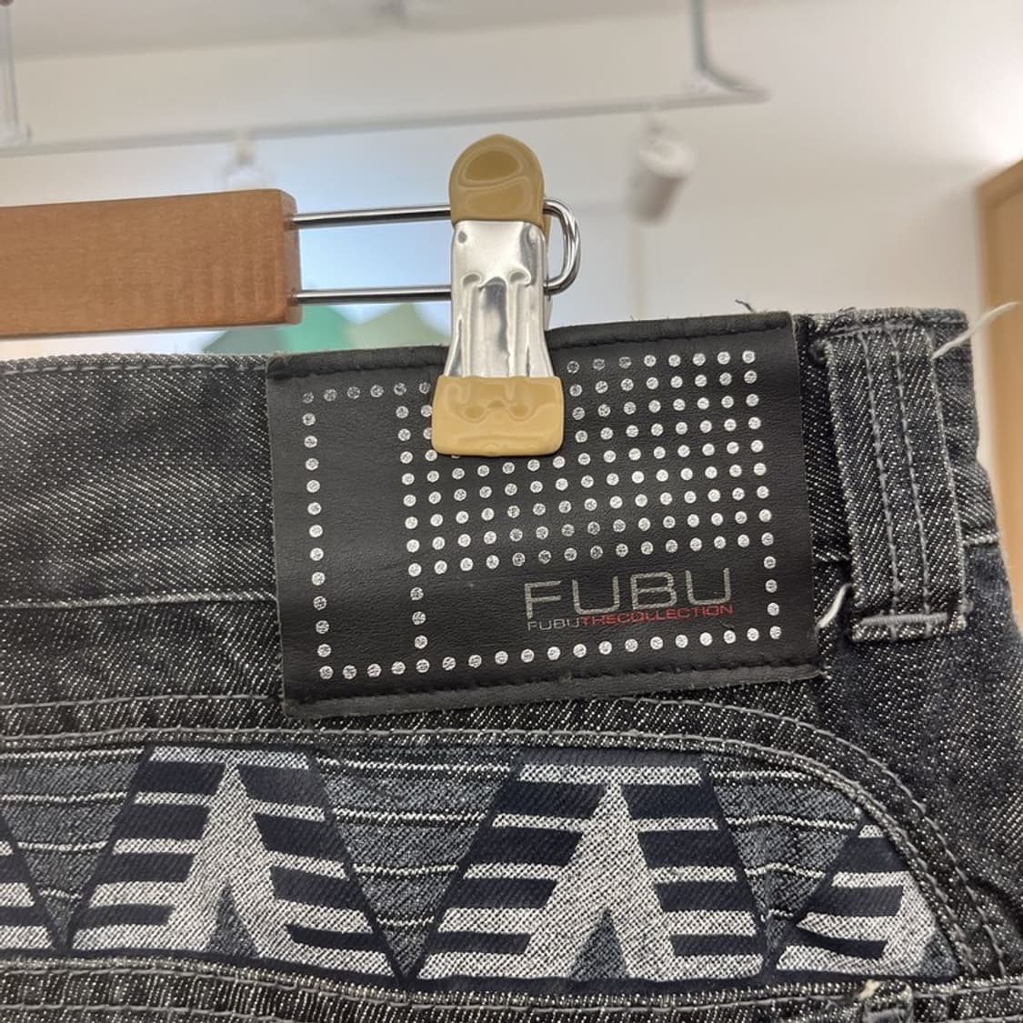 푸부 올드스쿨 보헤미안 에스닉 패턴 데님팬츠 35인치 C10164 상품이미지5