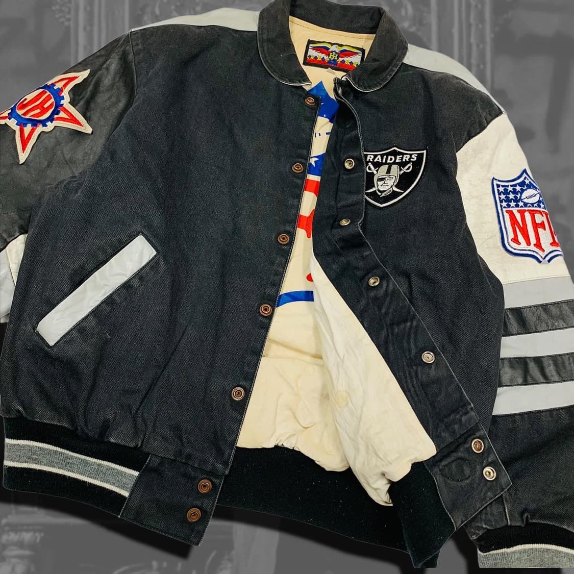 90s jeff hamilton nfl 레이더스 바시티 상품이미지7