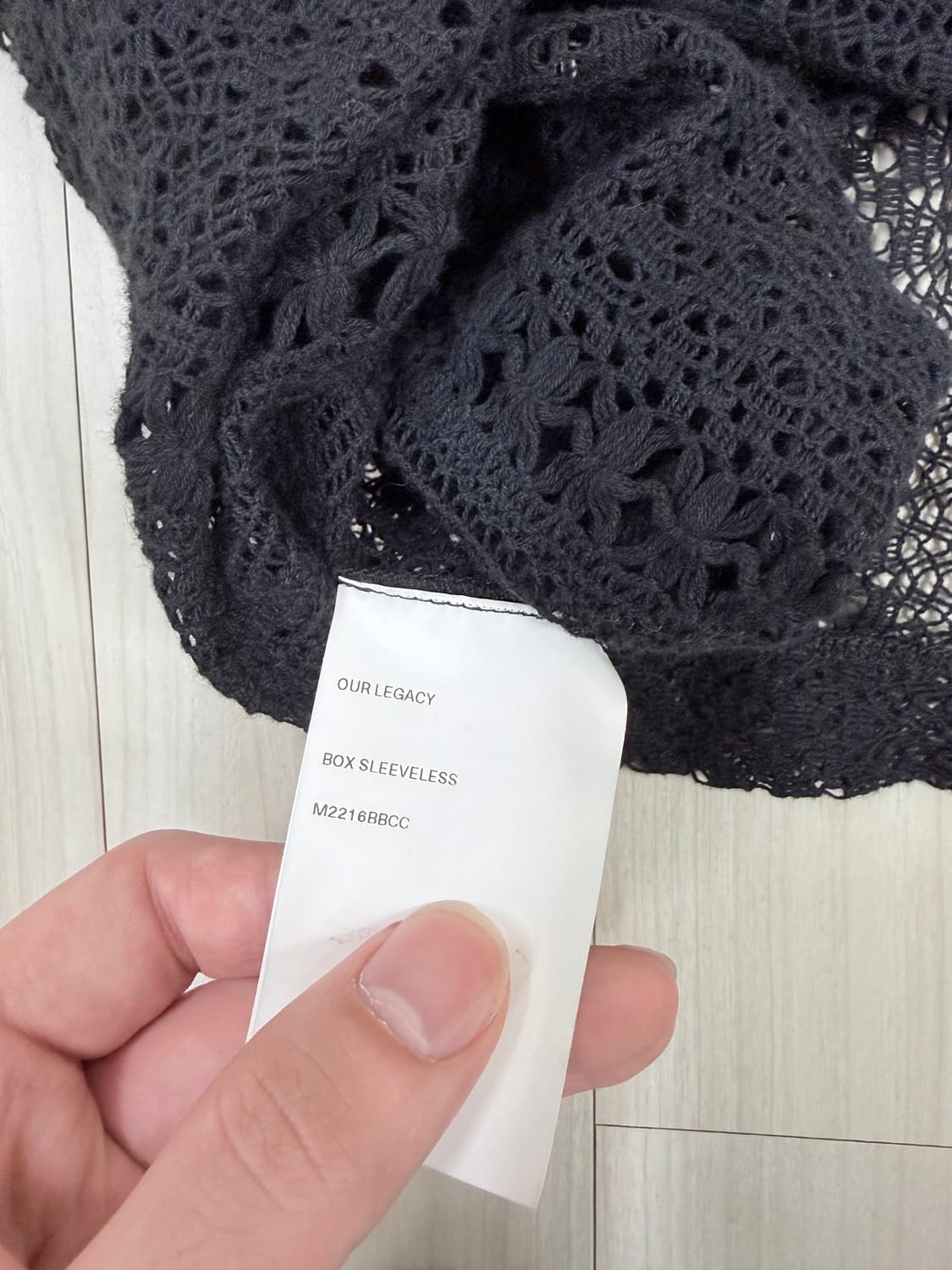 아워레가시 박스 슬리브리스 코튼 크로셰 베스트, 블랙 조끼 상품이미지5