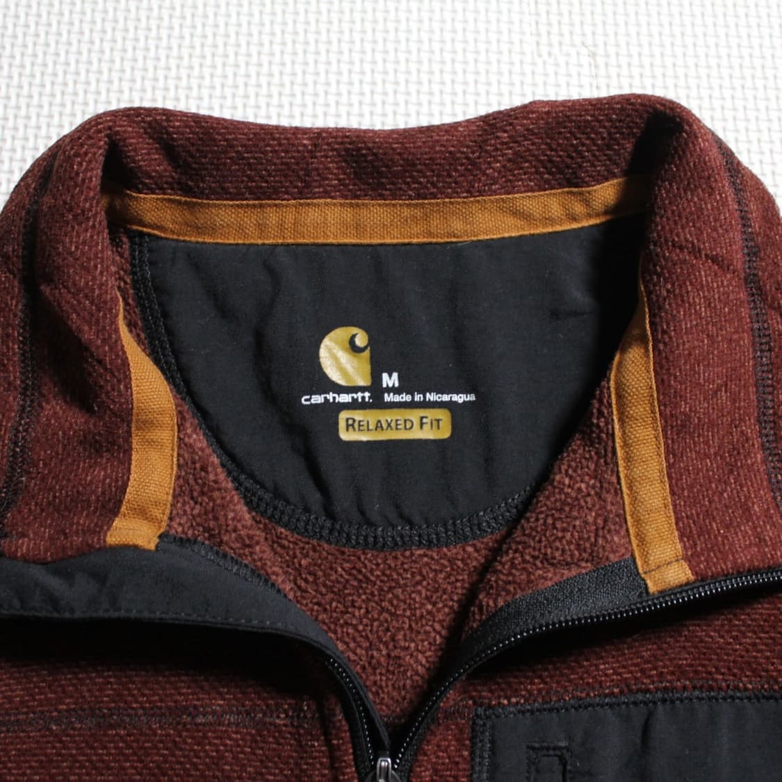 Carhartt 칼하트 와인브라운 플리스 하프집업 상품이미지3