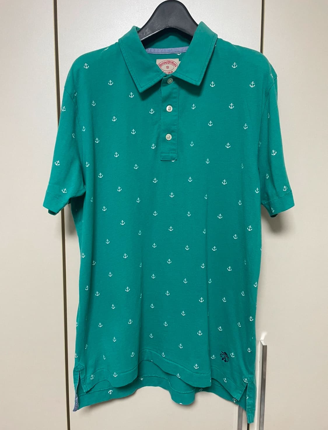 Brooks Brothers 앵커 패턴 반팔 카라티 S 사이즈 상품이미지1