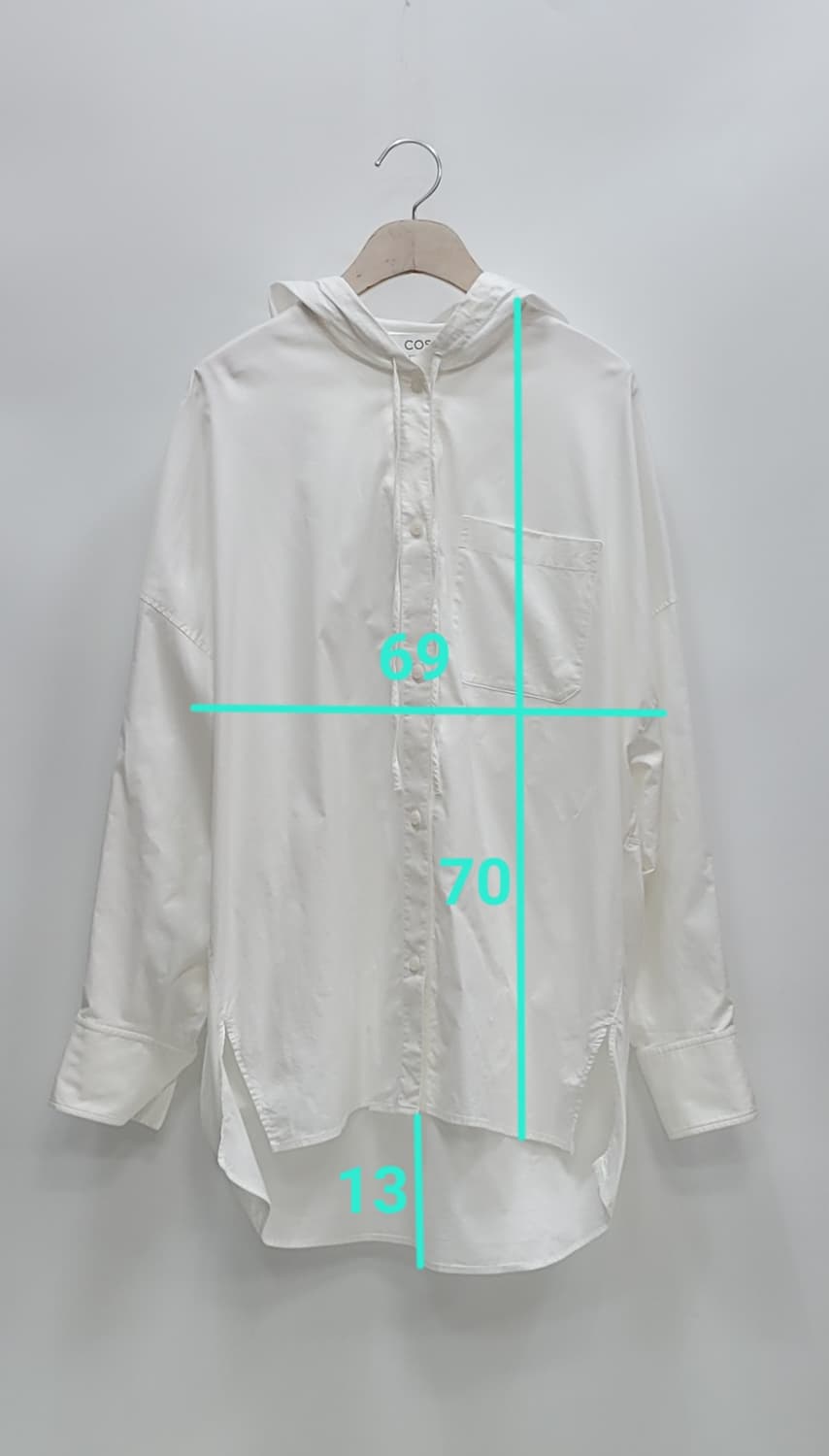 COS 24SS 코스 루즈핏 후드 셔츠 아우터 / 여 EUR 34 화이트 상품이미지10