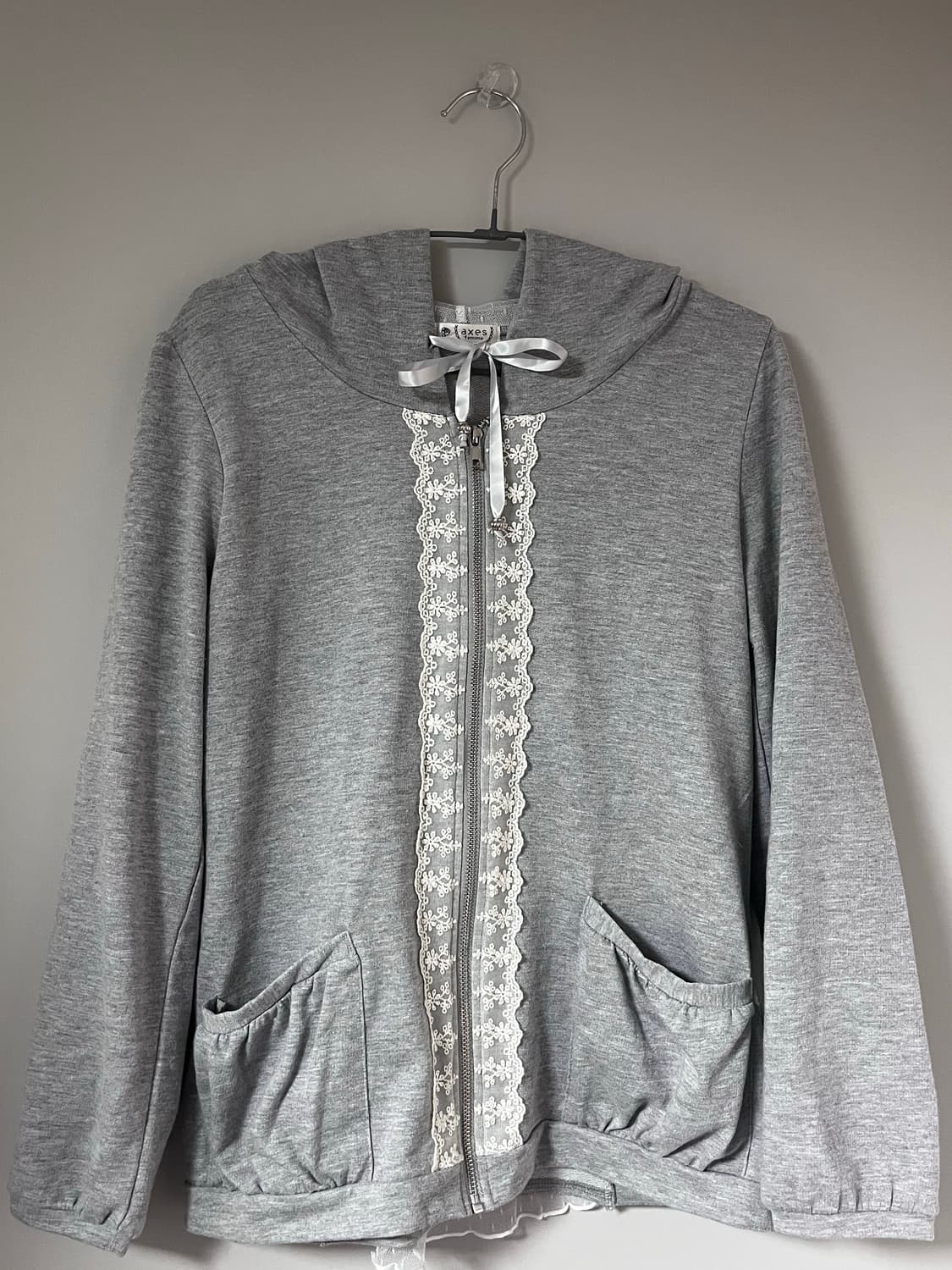 엑시즈팜 엑팜 후드 집업 후집 그레이 레이스 모리 갸루 고스로리 너드 상품이미지2