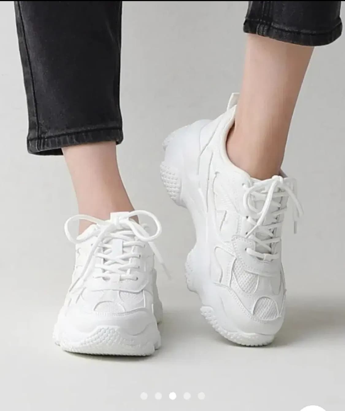 6cm 통굽 스니커즈 250 화이트 흰색 키높이 운동화 상품이미지5