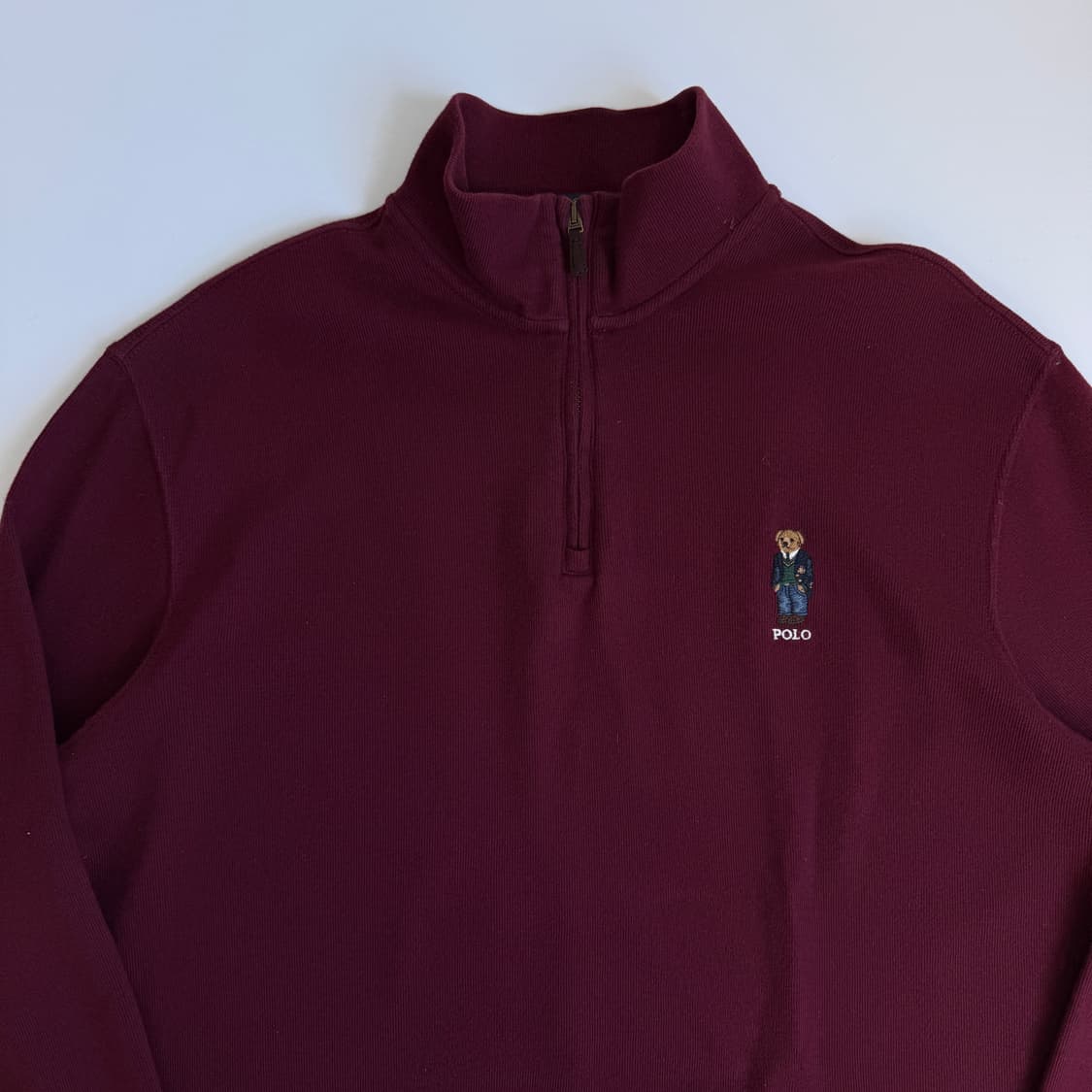 Polo 폴로 랄프로렌 신형 버건디 폴로 베어 하프집업 니트 상품이미지4