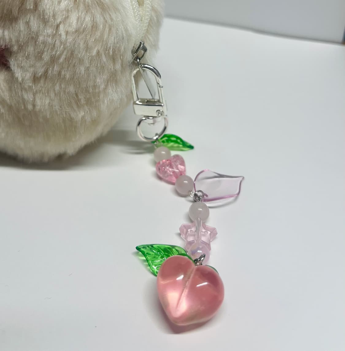 복숭아 비즈 키링 (핸드메이드) 상품이미지2