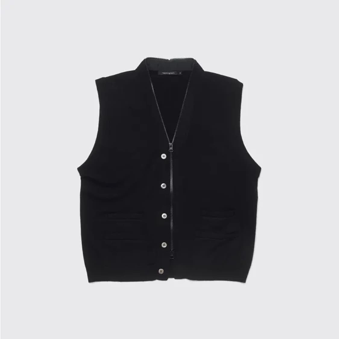 Full Zip knit Vest_Black_3size 상품이미지1