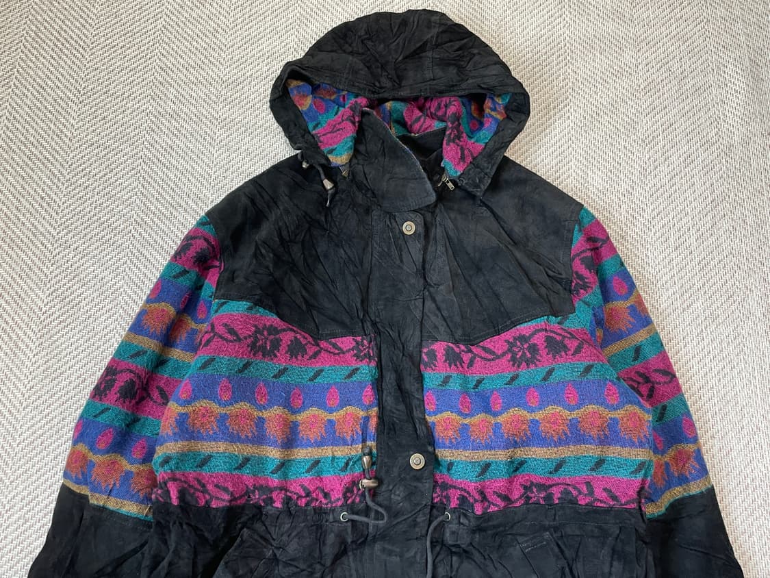 빈티지 스웨이드 에스닉 패턴 후디드 파카  J03670 상품이미지3