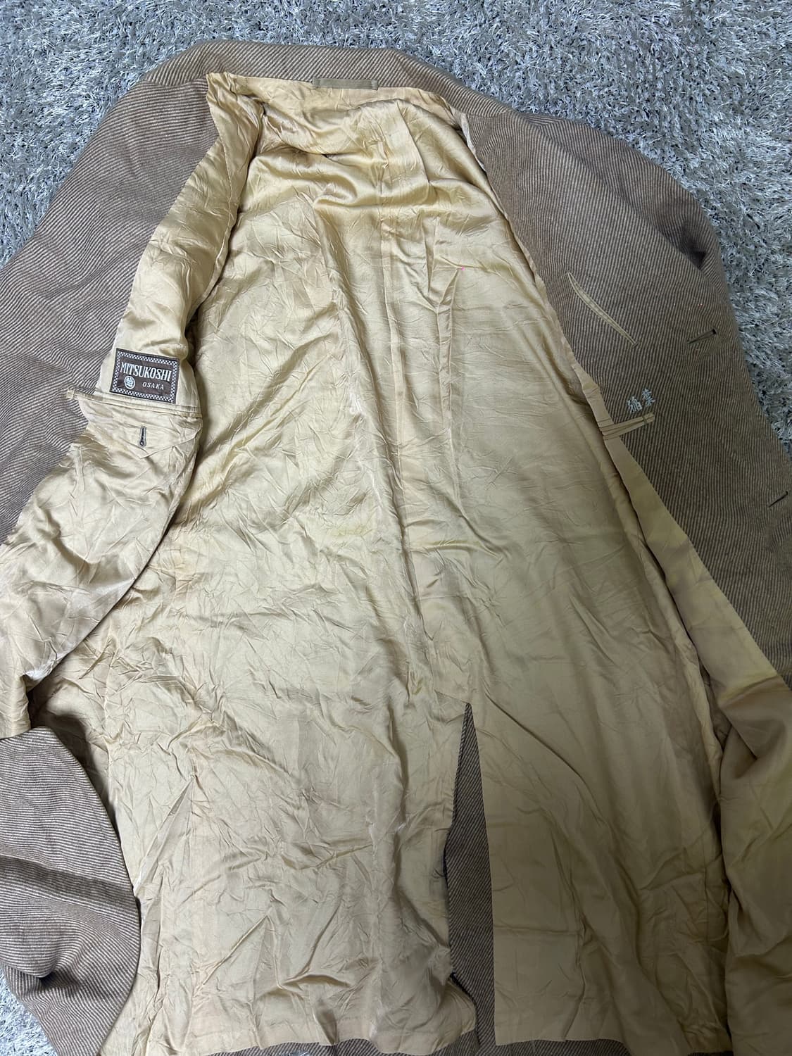 일제 미쓰코시 울 체크코트 사이 105 상품이미지3