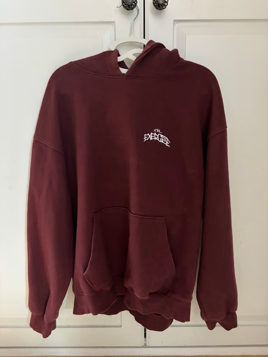 엑서사이즈 버건디 후드티 상품이미지3
