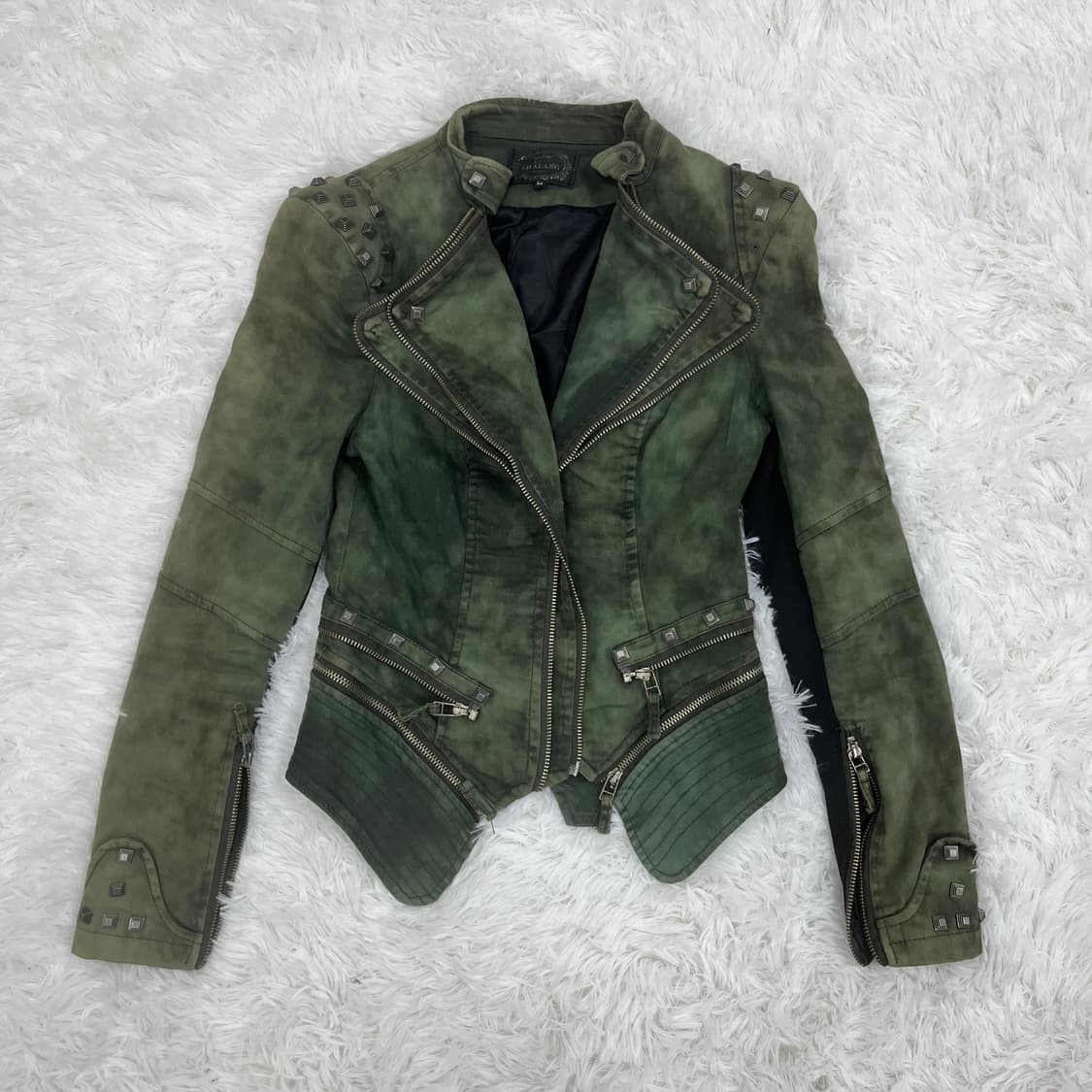 Y2K 카키 스터드 자켓 상품이미지5