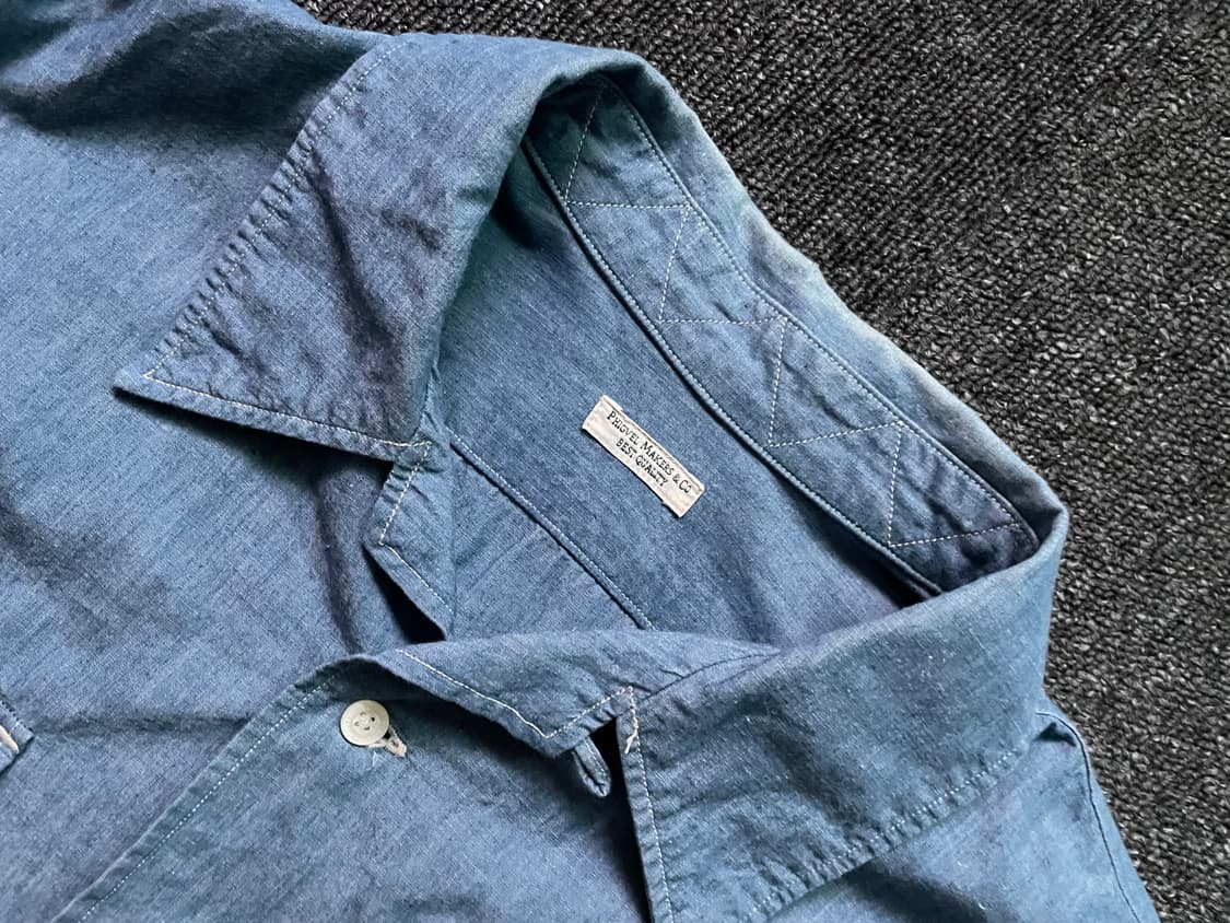 피그벨 오픈칼라 샴브레이 셔츠 2사이즈 상품이미지2