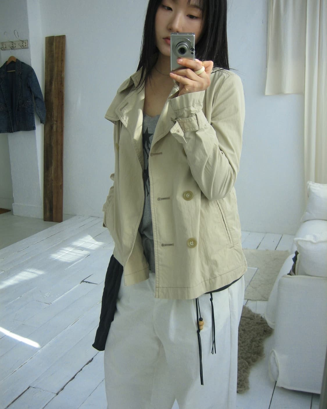 [ALCALI] Double Botton Half French Coat 상품이미지4