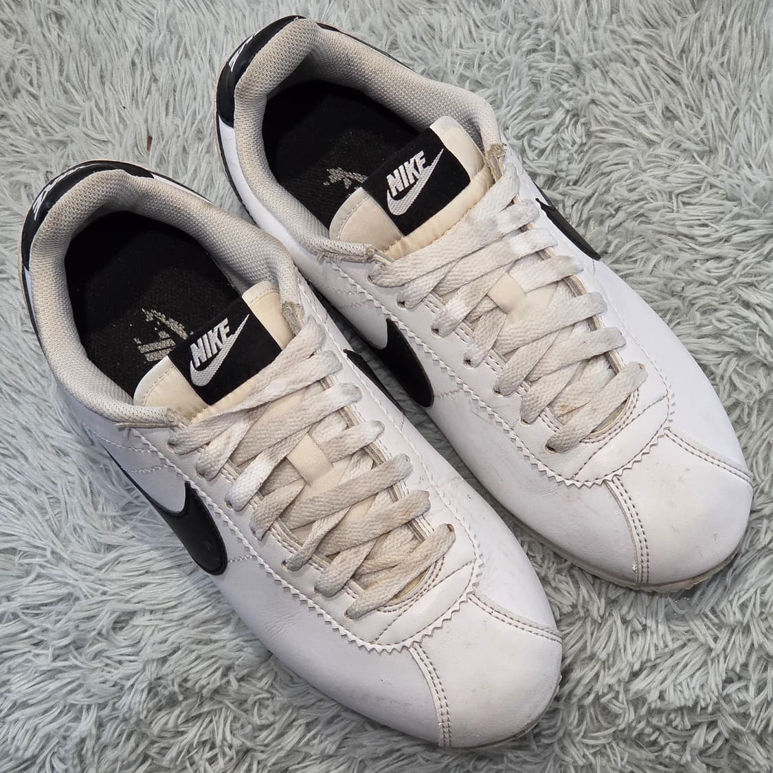 1q-19:나이키 클래식 코르테즈 화이트 블랙 (260mm) 상품이미지5