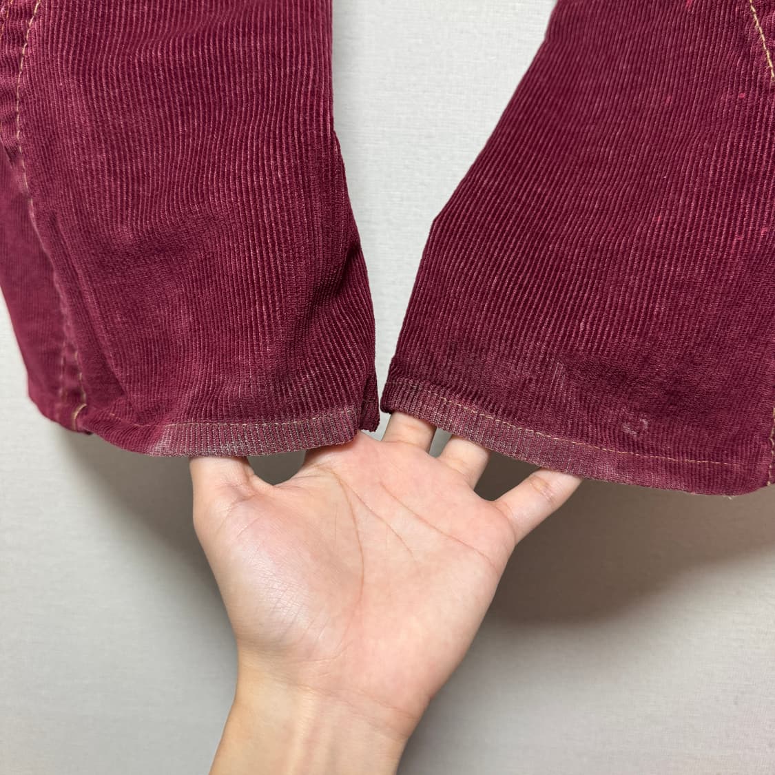 트루릴리젼 코듀로이 로우라이즈 부츠컷팬츠 버건디 상품이미지5