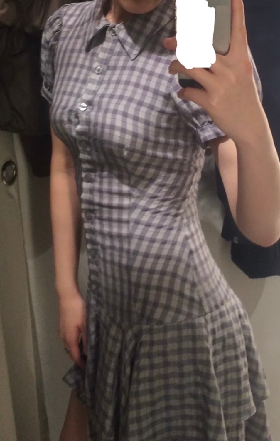 Xs 자라 프릴 체크 원피스 xs 상품이미지1