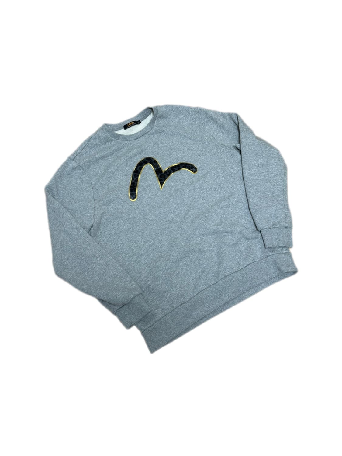 에비수 레오파드 멜란지 그레이 스웻셔츠 상품이미지1