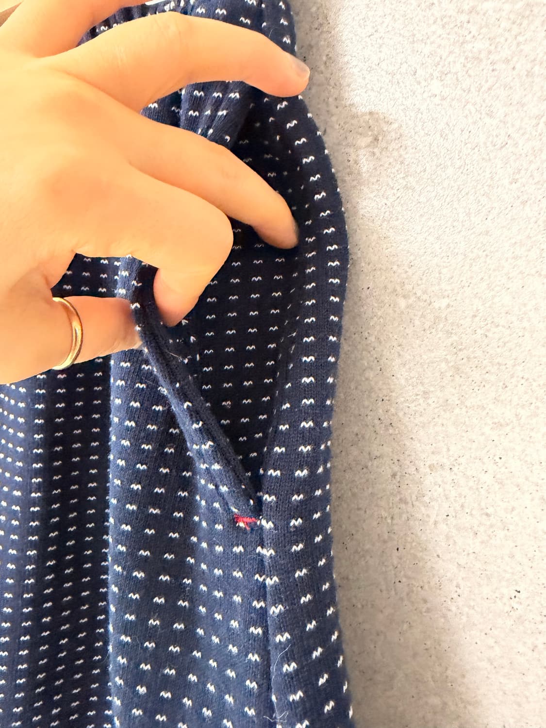 네이비 잔도트 도톰한 스커트 밴딩 상품이미지2