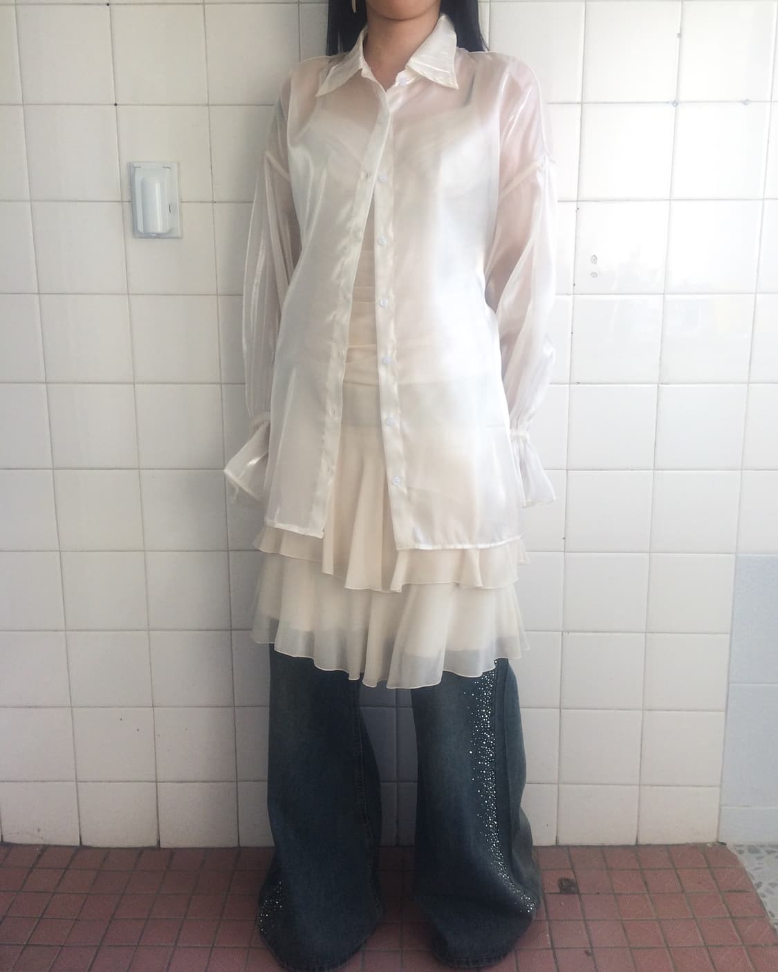 Glossy see through shirt 상품이미지9