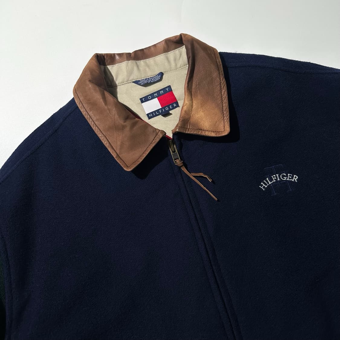 90‘s 타미 힐피거 울 레더 바시티 자켓 상품이미지3