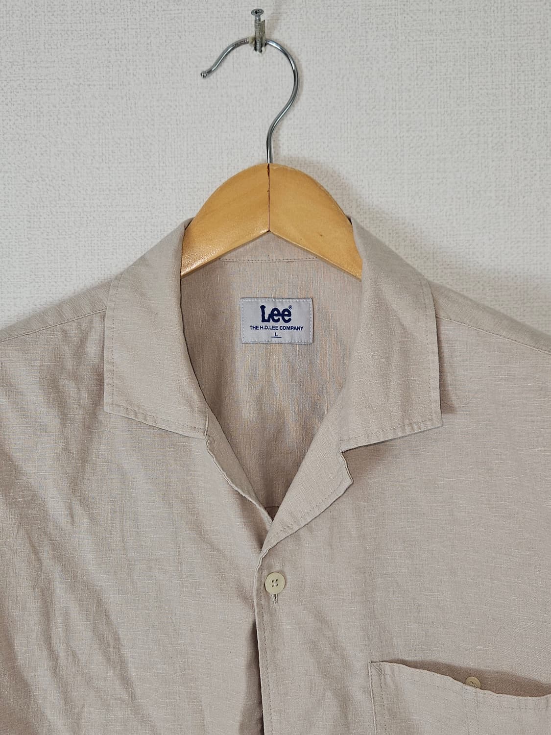 LEE 리 오픈카라 린넨 반팔셔츠 마 L 상품이미지3