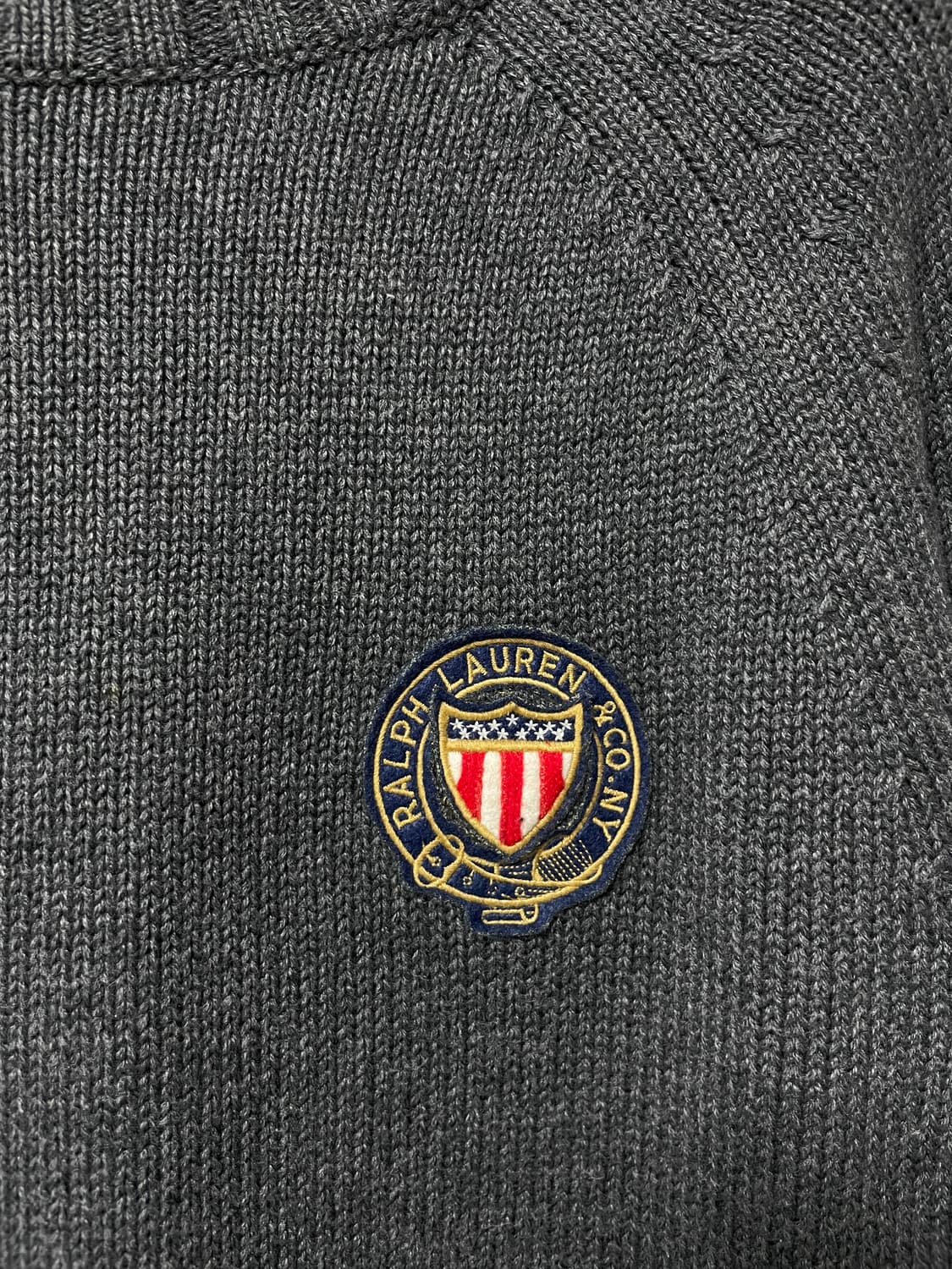 폴로진스 남녀공용 엠블럼 코튼 캐시미어 니트 _ 차콜 M 상품이미지3