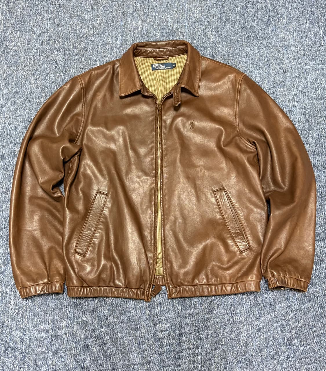 90's 폴로 랄프로렌 브라운 램스킨 레더자켓 상품이미지1