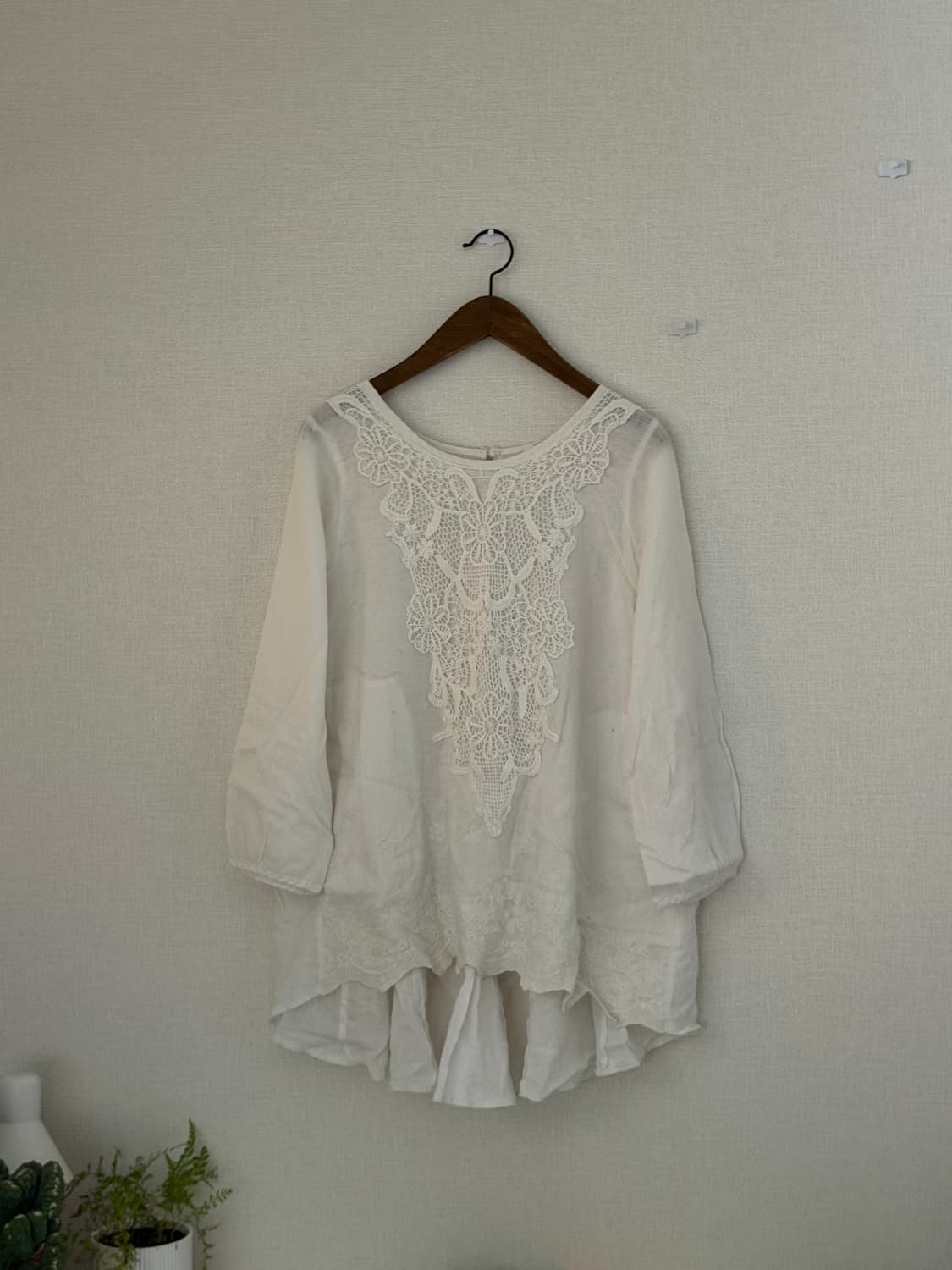 화이트 레이스 블라우스 상품이미지1