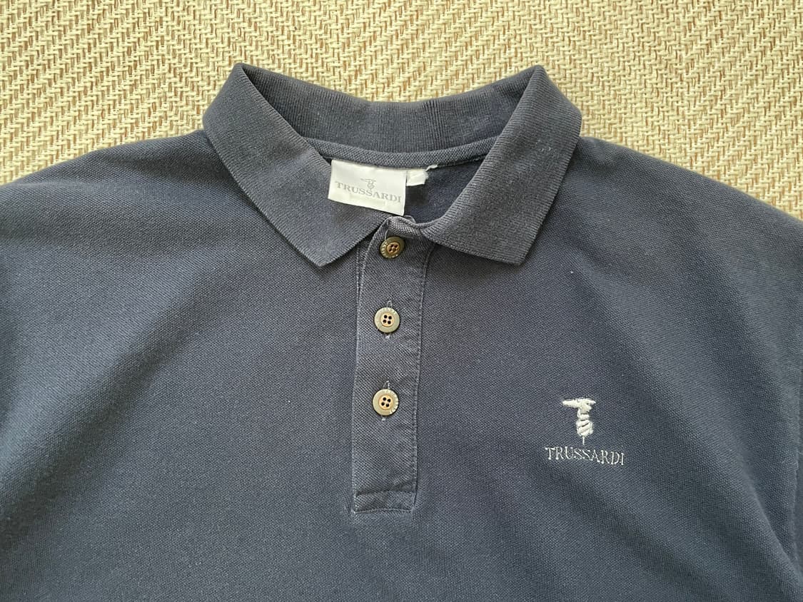 트루사르디 이태리 네이비 카라 반팔티셔츠 J04403 상품이미지2
