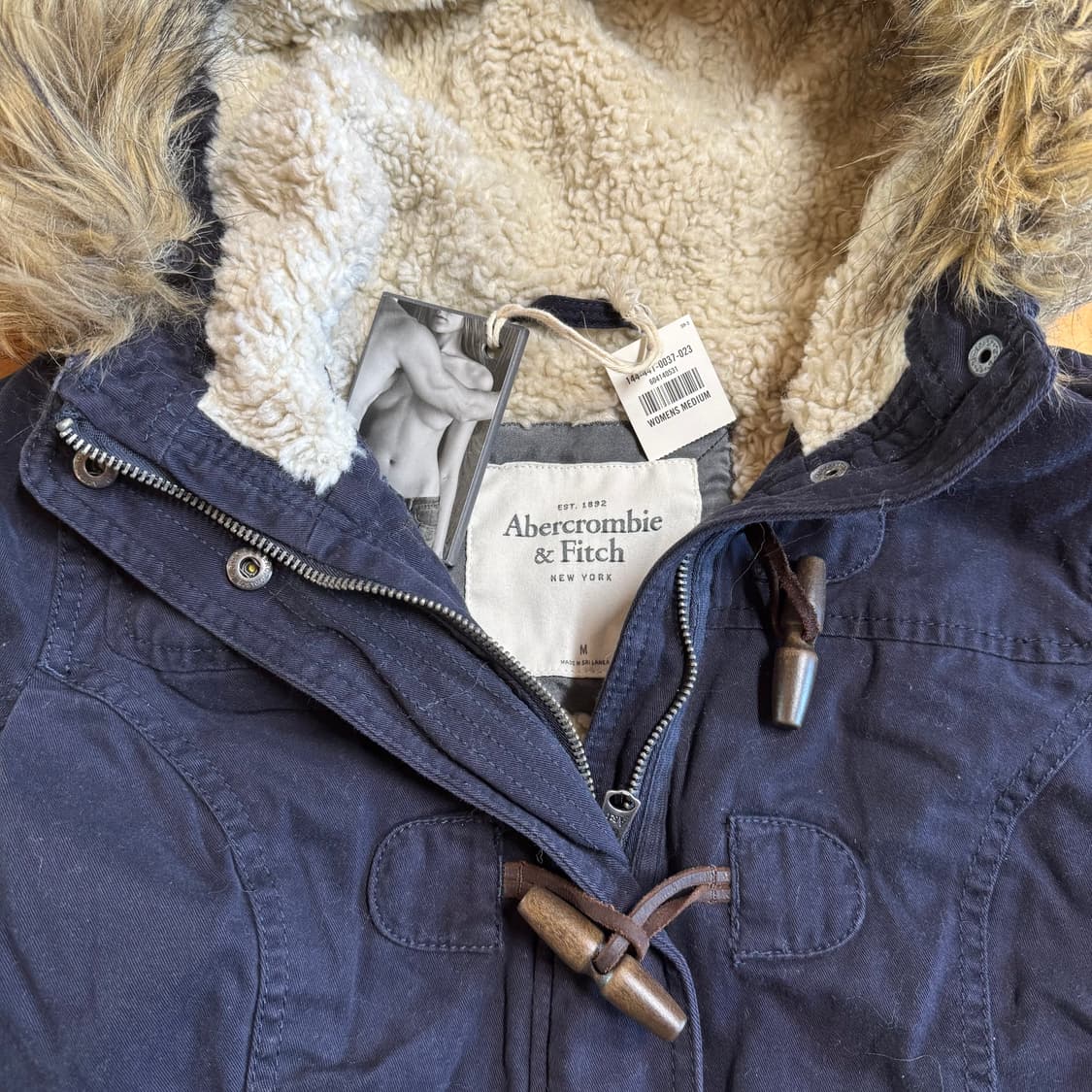 아베크롬비 여성 토글 양털 숏코트 네이비 M 상품이미지2
