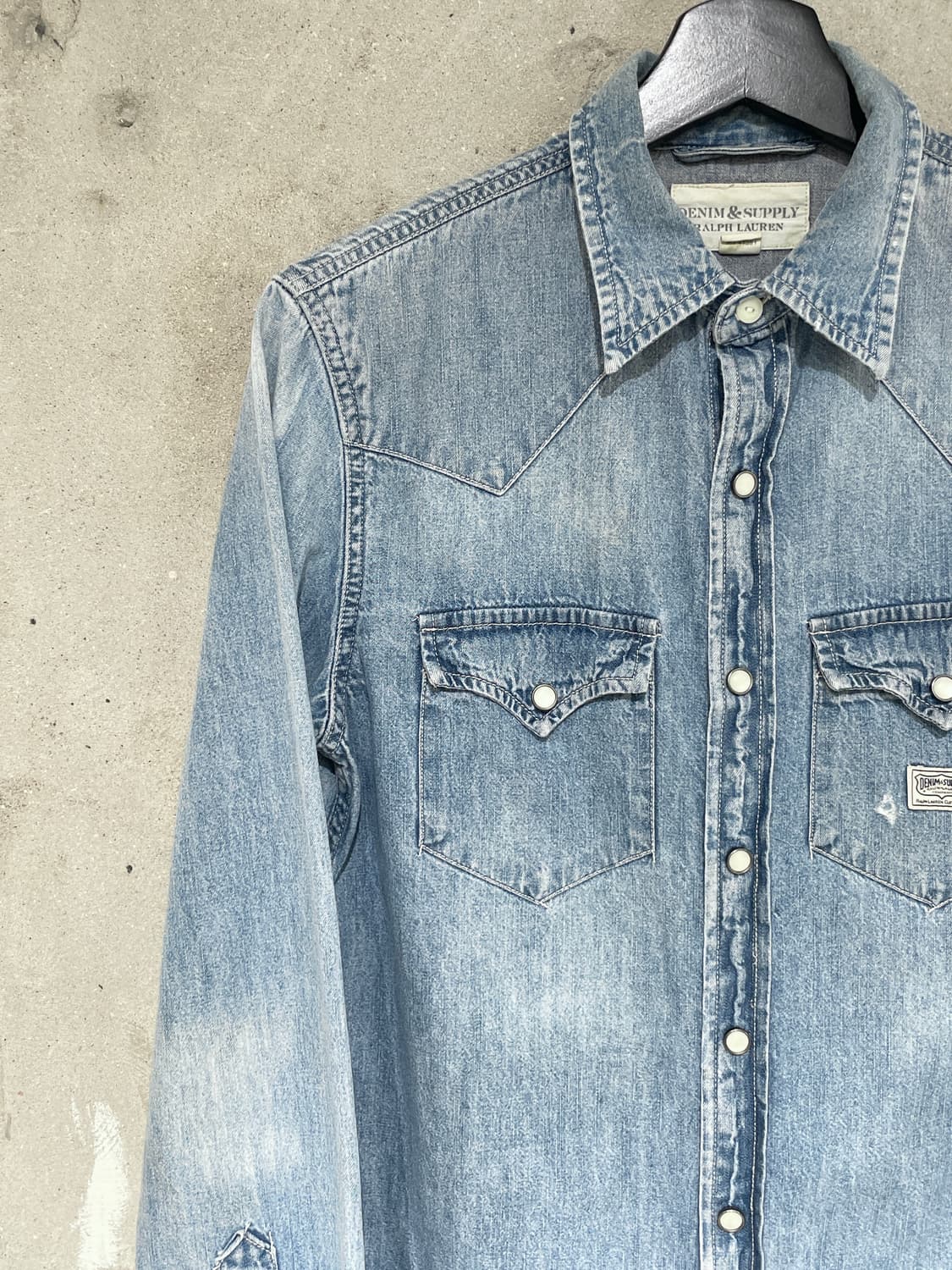 데님 앤 서플라이 랄프 로렌 연청 스냅 버튼 웨스턴 데님 셔츠 상품이미지2