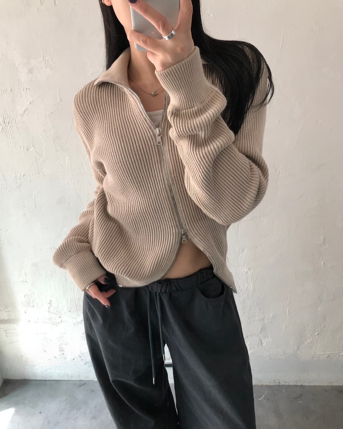 Prada Sport 프라다 스포츠 베이지 니트 집업 상품이미지3