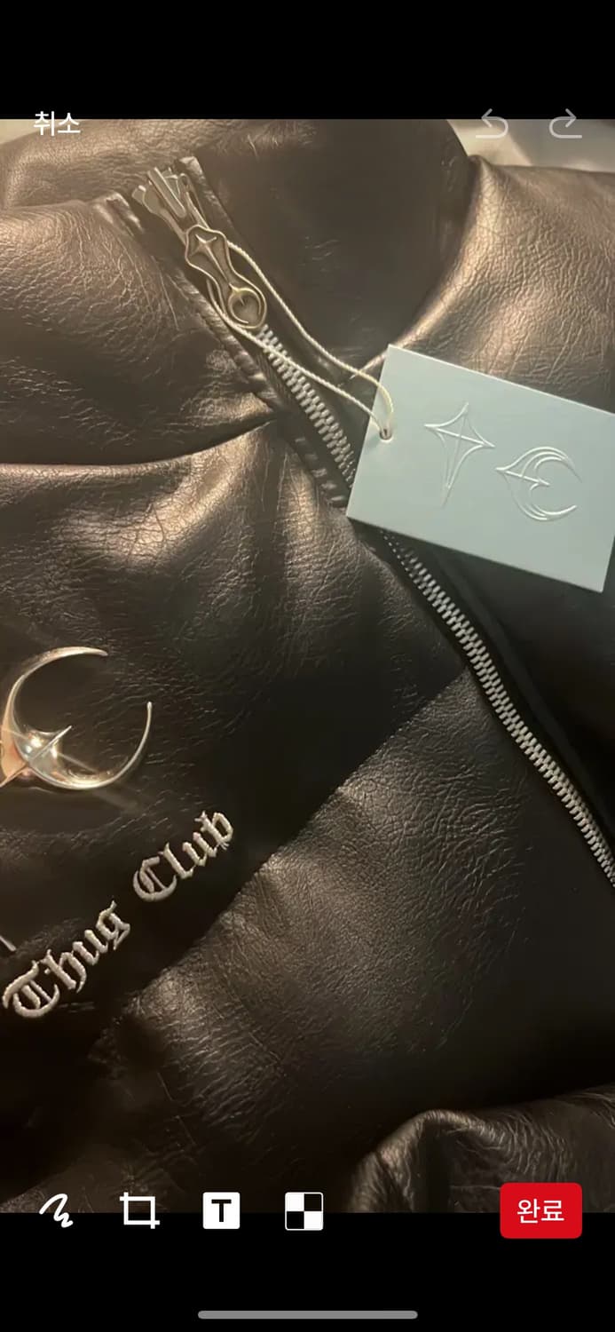 새상품급 풀구성 떠그클럽 가죽레더 패딩 상품이미지1