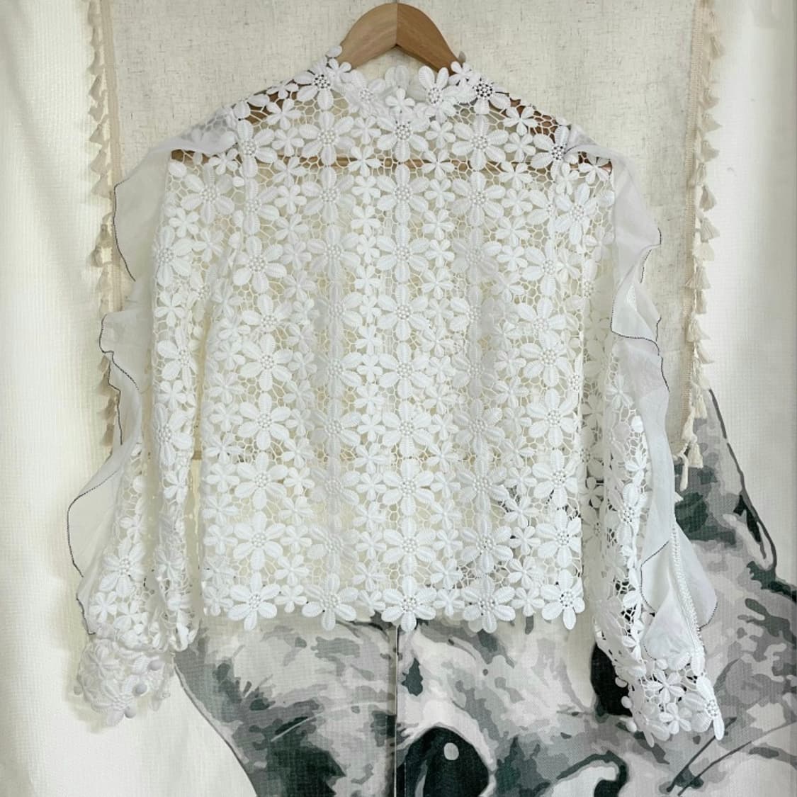 셀프포트레이트 레이스자수 블라우스 (55) 1회착/상태완벽 상품이미지4