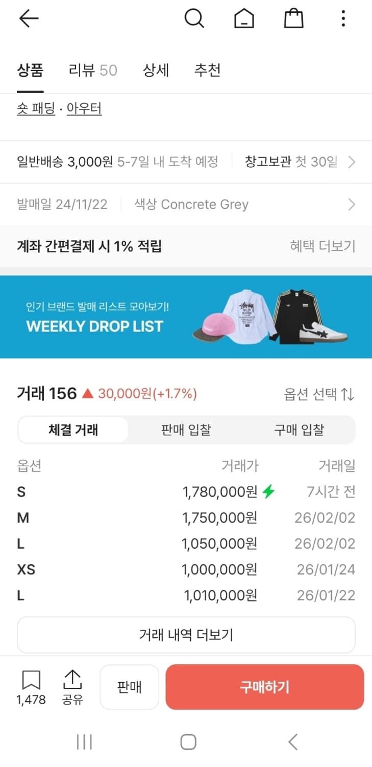 팔라스 퍼텍스 오파크 바라클라바 푸파 콘크리트 그레이  24FW XL 상품이미지3