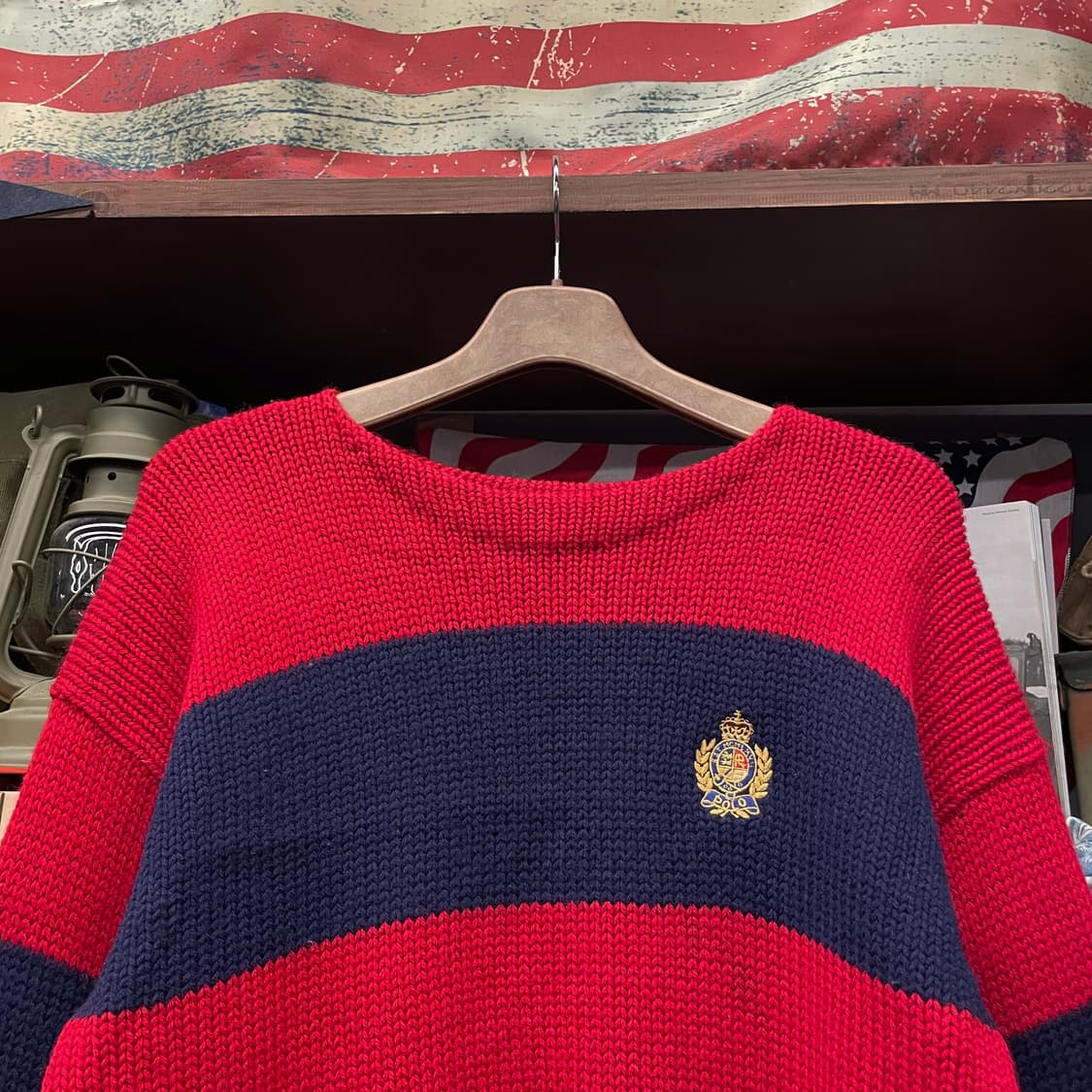 90s 폴로 랄프로렌 쿠키 패치 스트라이프 니트 스웨터 상품이미지3