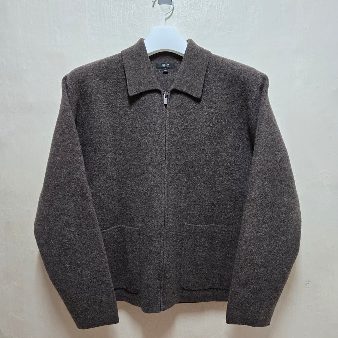 유니클로C 니트풀집재킷 브라운 상품이미지1