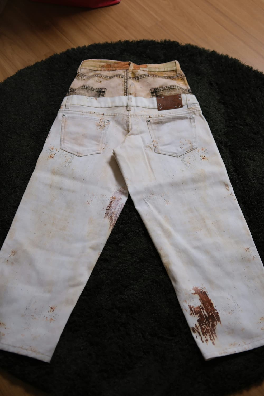 자라 x 앤더슨벨 더블 웨이스트밴드 프린티드 진 옐로우 상품이미지4