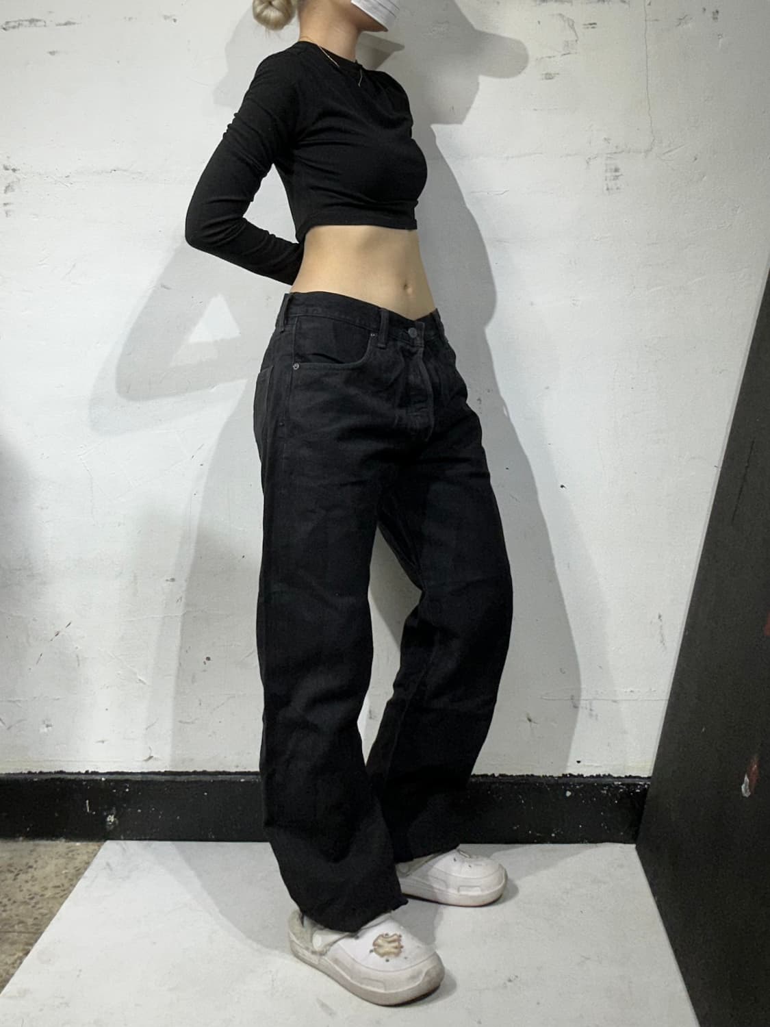 리바이스 501 흑청 와이드 데님 팬츠 34 상품이미지1