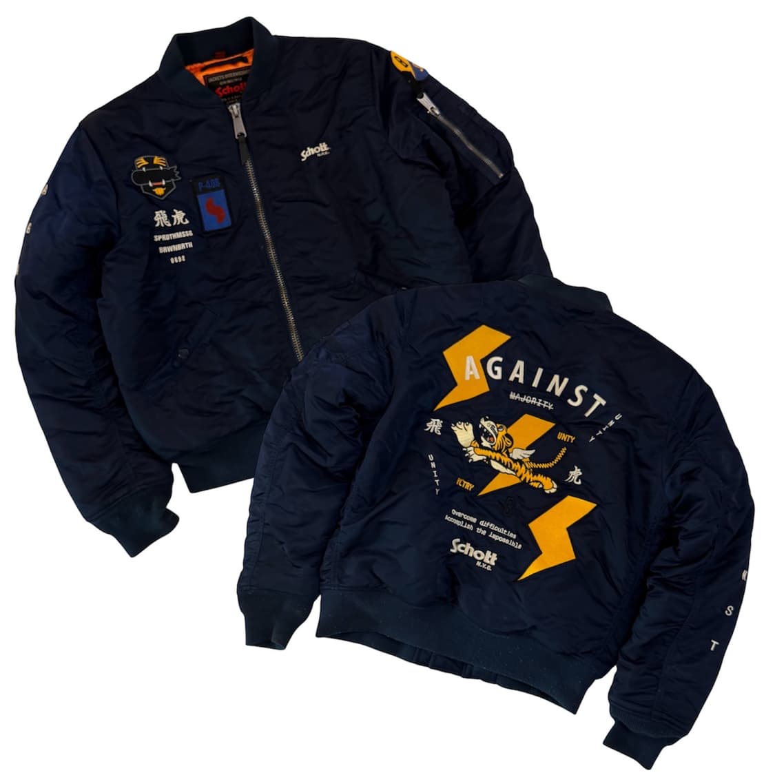 쇼트 X 브라운브레스 MA-1 스카쟌 봄버자켓 네이비 상품이미지1