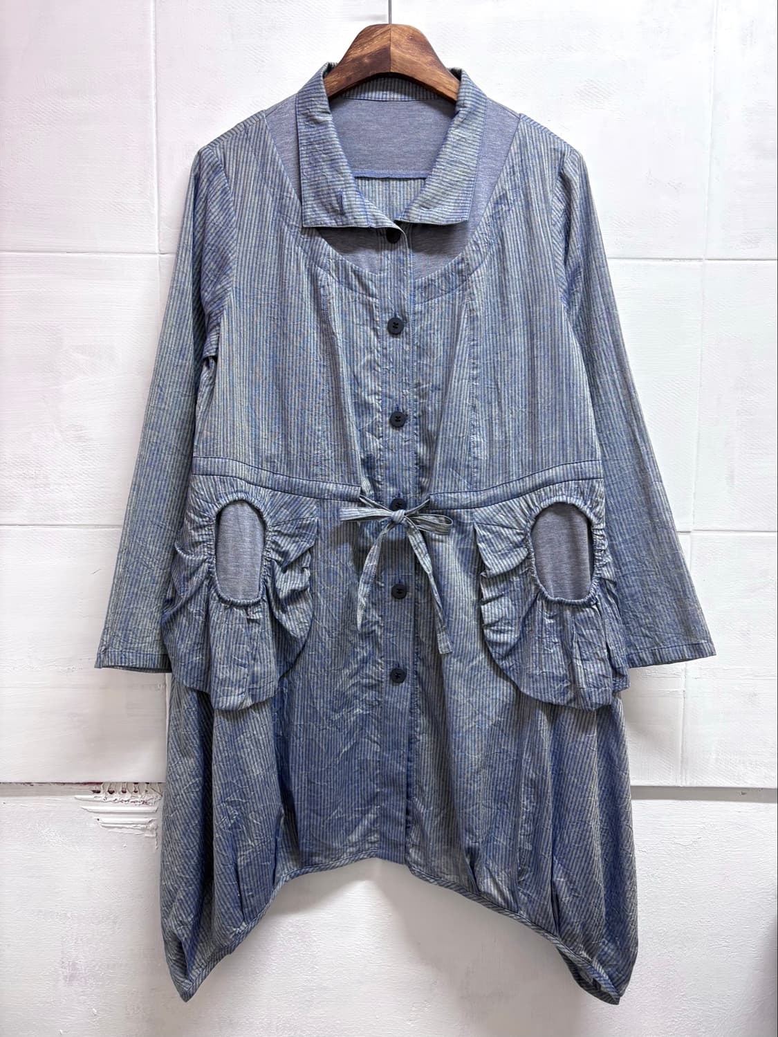 mitsuboshi Dress 꼼데st 코튼 셔링 코트 원피스 40 JP 상품이미지1