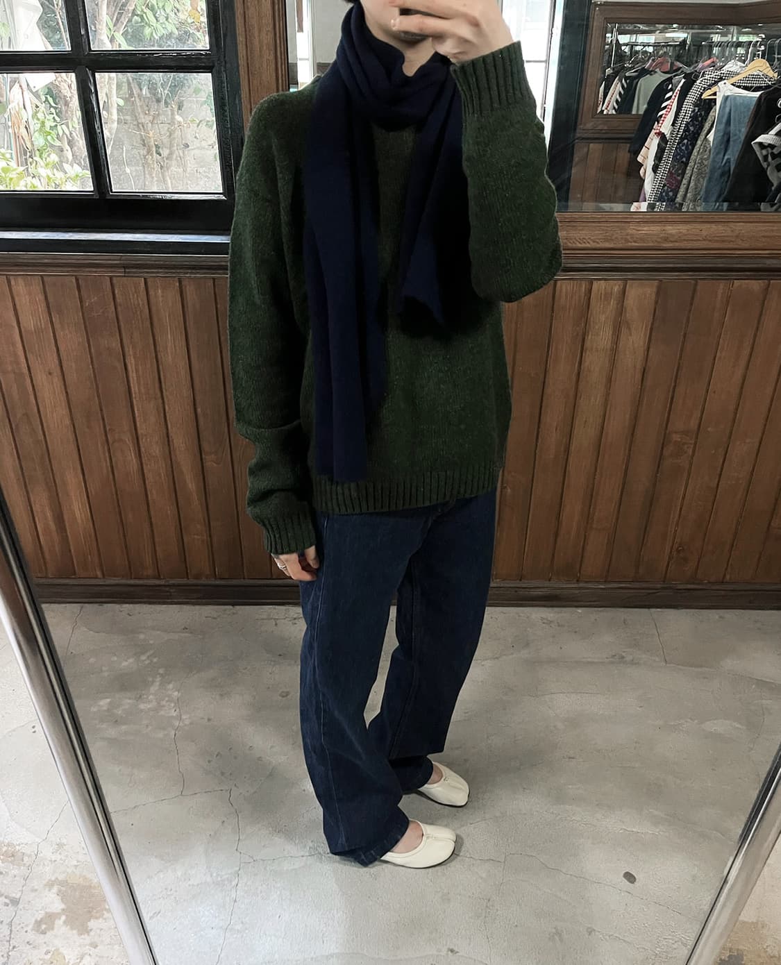 UNDERCOVER navy wool muffler 상품이미지4