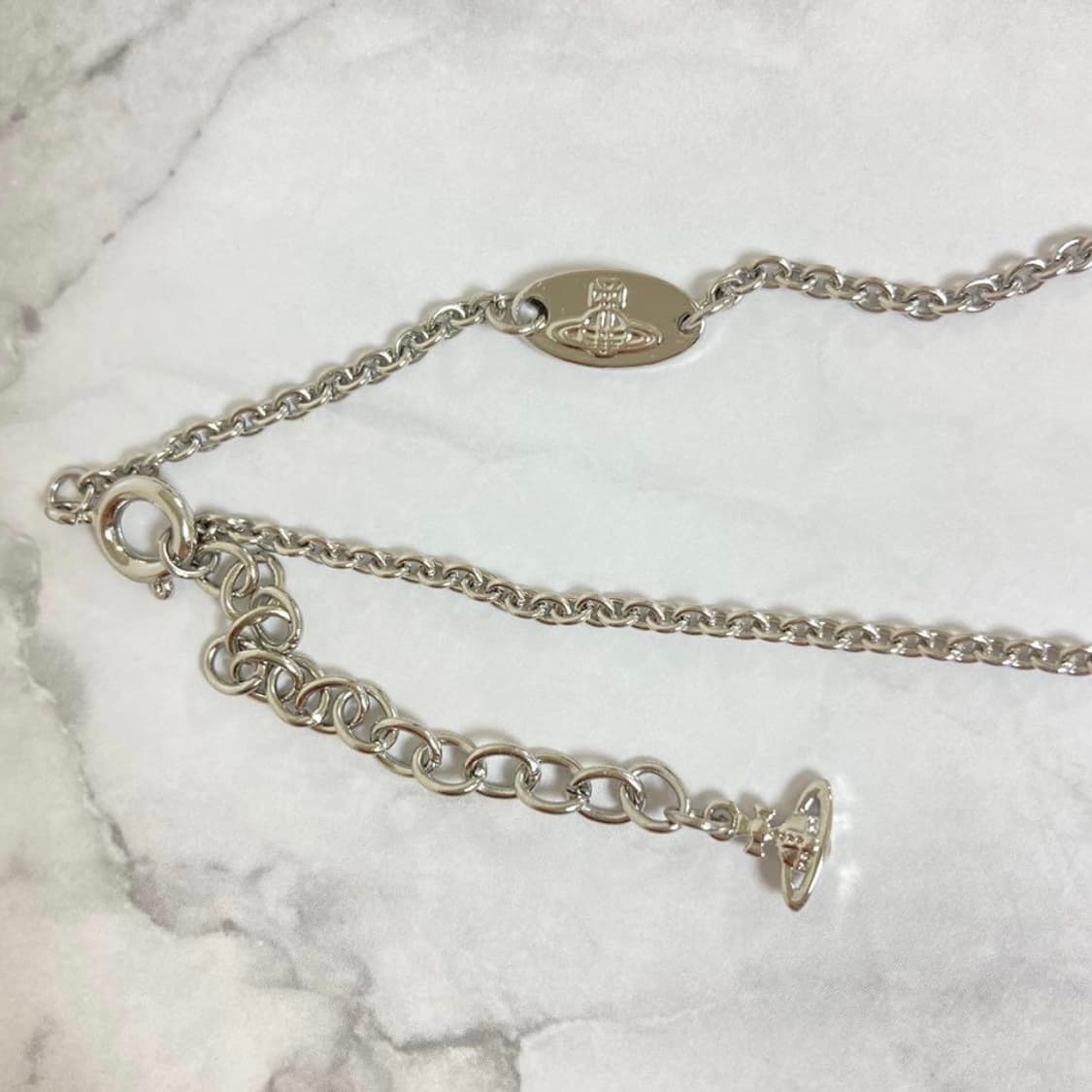 비비안웨스트우드 퍼플 크리스탈 리본 3d orb 팬던트 목걸이 상품이미지5