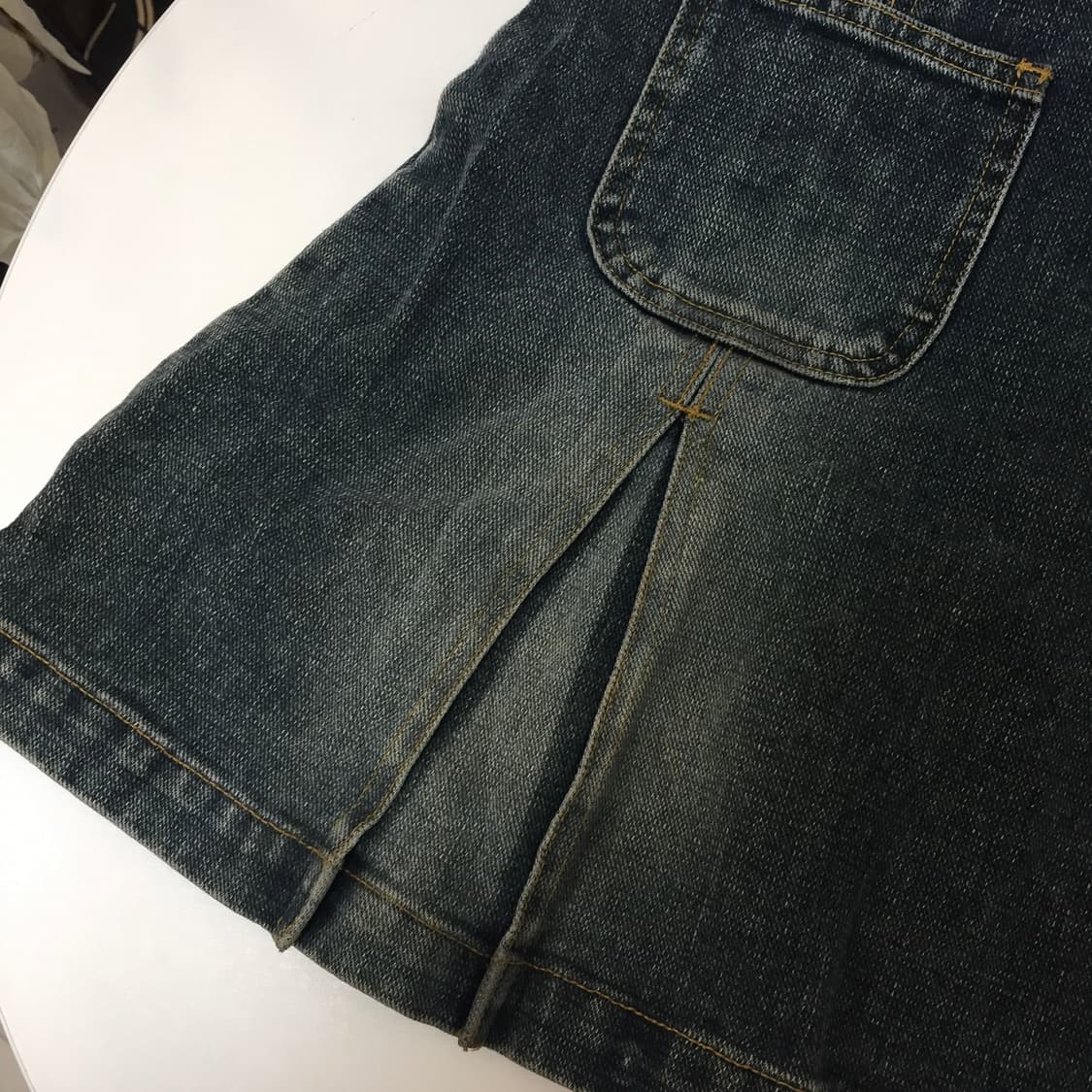 Mouth Valley 모리걸 하구미 데님 플리치 미디 스커트 상품이미지6