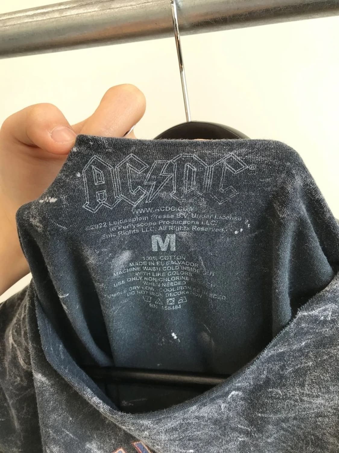 ACDC Acid Wash Graphic T-Shirt 상품이미지4