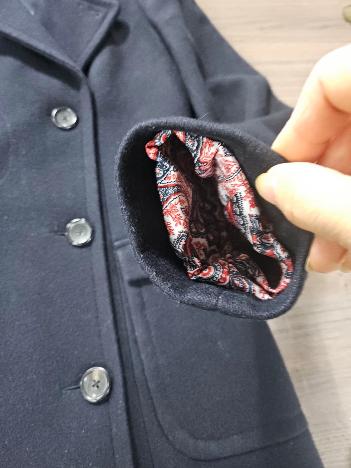 타미힐피거 블랙 모 더블롱코트  XS 상품이미지6